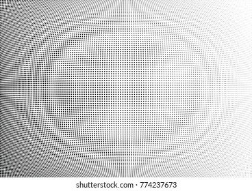 Abstract halftone wave dotted background. Futuristic twisted grunge pattern, dot, circles.  Vector modern optical pop art texture for posters, business cards, cover, labels mock-up, stickers layout