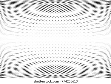 Abstract halftone wave dotted background. Futuristic twisted grunge pattern, dot, circles.  Vector modern optical pop art texture for posters, business cards, cover, labels mock-up, stickers layout