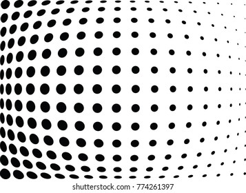 Abstract halftone wave dotted background. Futuristic twisted grunge pattern, dot, circles.  Vector modern optical pop art texture for posters, business cards, cover, labels mock-up, stickers layout