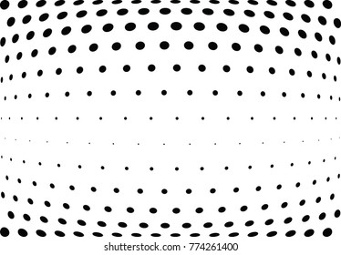 Abstract halftone wave dotted background. Futuristic twisted grunge pattern, dot, circles.  Vector modern optical pop art texture for posters, business cards, cover, labels mock-up, stickers layout