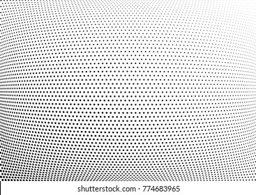 Abstract halftone wave dotted background. Futuristic twisted grunge pattern, dot, circles.  Vector modern optical pop art texture for posters, business cards, cover, labels mock-up, stickers layout