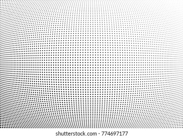 Abstract halftone wave dotted background. Futuristic twisted grunge pattern, dot, circles.  Vector modern optical pop art texture for posters, business cards, cover, labels mock-up, stickers layout