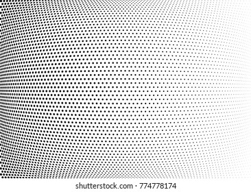 Abstract halftone wave dotted background. Futuristic twisted grunge pattern, dot, circles.  Vector modern optical pop art texture for posters, business cards, cover, labels mock-up, stickers layout