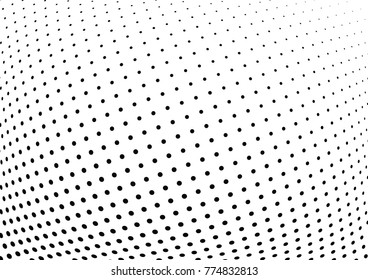 Abstract halftone wave dotted background. Futuristic twisted grunge pattern, dot, circles.  Vector modern optical pop art texture for posters, business cards, cover, labels mock-up, stickers layout