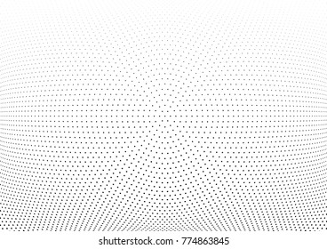 Abstract halftone wave dotted background. Futuristic twisted grunge pattern, dot, circles.  Vector modern optical pop art texture for posters, business cards, cover, labels mock-up, stickers layout