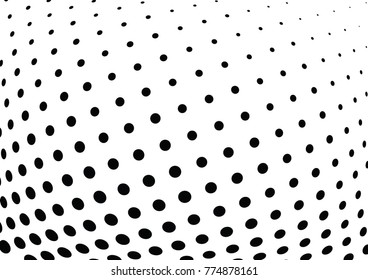 Abstract halftone wave dotted background. Futuristic twisted grunge pattern, dot, circles.  Vector modern optical pop art texture for posters, business cards, cover, labels mock-up, stickers layout