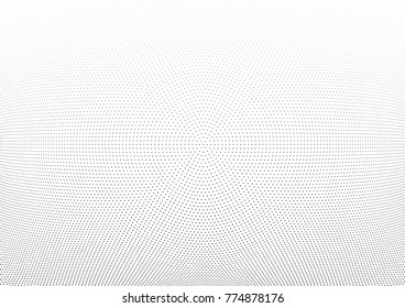 Abstract halftone wave dotted background. Futuristic twisted grunge pattern, dot, circles.  Vector modern optical pop art texture for posters, business cards, cover, labels mock-up, stickers layout