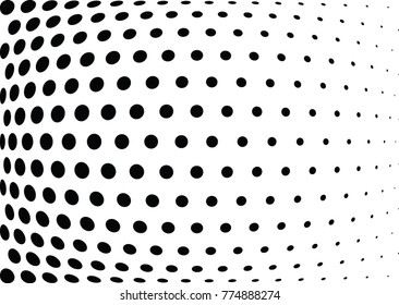 Abstract halftone wave dotted background. Futuristic twisted grunge pattern, dot, circles.  Vector modern optical pop art texture for posters, business cards, cover, labels mock-up, stickers layout