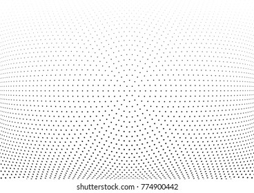 Abstract halftone wave dotted background. Futuristic twisted grunge pattern, dot, circles.  Vector modern optical pop art texture for posters, business cards, cover, labels mock-up, stickers layout