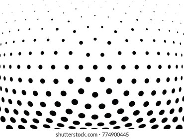 Abstract halftone wave dotted background. Futuristic twisted grunge pattern, dot, circles.  Vector modern optical pop art texture for posters, business cards, cover, labels mock-up, stickers layout