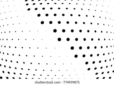 Abstract halftone wave dotted background. Futuristic twisted grunge pattern, dot, circles.  Vector modern optical pop art texture for posters, business cards, cover, labels mock-up, stickers layout