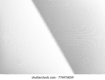 Abstract halftone wave dotted background. Futuristic twisted grunge pattern, dot, circles.  Vector modern optical pop art texture for posters, business cards, cover, labels mock-up, stickers layout
