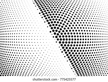Abstract halftone wave dotted background. Futuristic twisted grunge pattern, dot, circles.  Vector modern optical pop art texture for posters, business cards, cover, labels mock-up, stickers layout