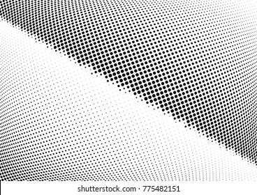 Abstract halftone wave dotted background. Futuristic twisted grunge pattern, dot, circles.  Vector modern optical pop art texture for posters, business cards, cover, labels mock-up, stickers layout