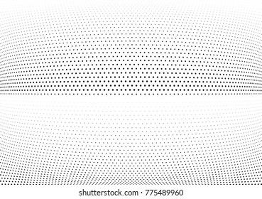 Abstract halftone wave dotted background. Futuristic twisted grunge pattern, dot, circles.  Vector modern optical pop art texture for posters, business cards, cover, labels mock-up, stickers layout