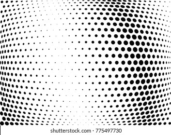 Abstract halftone wave dotted background. Futuristic twisted grunge pattern, dot, circles.  Vector modern optical pop art texture for posters, business cards, cover, labels mock-up, stickers layout