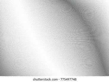 Abstract halftone wave dotted background. Futuristic twisted grunge pattern, dot, circles.  Vector modern optical pop art texture for posters, business cards, cover, labels mock-up, stickers layout