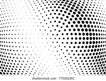 Abstract halftone wave dotted background. Futuristic twisted grunge pattern, dot, circles.  Vector modern optical pop art texture for posters, business cards, cover, labels mock-up, stickers layout