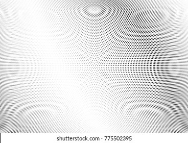 Abstract halftone wave dotted background. Futuristic twisted grunge pattern, dot, circles.  Vector modern optical pop art texture for posters, business cards, cover, labels mock-up, stickers layout