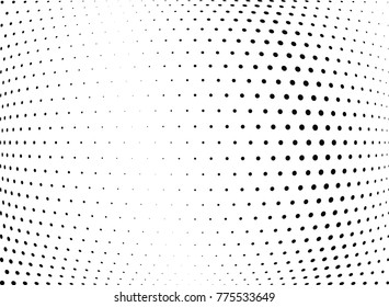 Abstract halftone wave dotted background. Futuristic twisted grunge pattern, dot, circles.  Vector modern optical pop art texture for posters, business cards, cover, labels mock-up, stickers layout