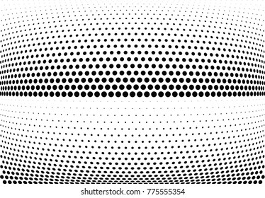 Abstract halftone wave dotted background. Futuristic twisted grunge pattern, dot, circles.  Vector modern optical pop art texture for posters, business cards, cover, labels mock-up, stickers layout