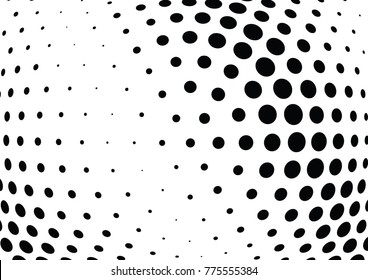 Abstract halftone wave dotted background. Futuristic twisted grunge pattern, dot, circles.  Vector modern optical pop art texture for posters, business cards, cover, labels mock-up, stickers layout