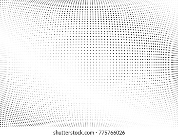 Abstract halftone wave dotted background. Futuristic twisted grunge pattern, dot, circles.  Vector modern optical pop art texture for posters, business cards, cover, labels mock-up, stickers layout