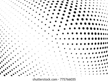Abstract halftone wave dotted background. Futuristic twisted grunge pattern, dot, circles.  Vector modern optical pop art texture for posters, business cards, cover, labels mock-up, stickers layout