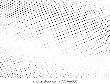 Abstract halftone wave dotted background. Futuristic twisted grunge pattern, dot, circles.  Vector modern optical pop art texture for posters, business cards, cover, labels mock-up, stickers layout