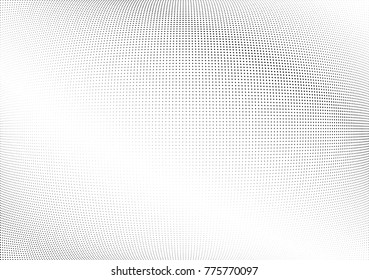 Abstract halftone wave dotted background. Futuristic twisted grunge pattern, dot, circles.  Vector modern optical pop art texture for posters, business cards, cover, labels mock-up, stickers layout