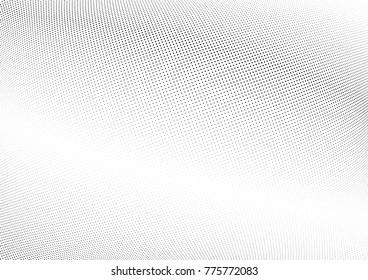 Abstract halftone wave dotted background. Futuristic twisted grunge pattern, dot, circles.  Vector modern optical pop art texture for posters, business cards, cover, labels mock-up, stickers layout