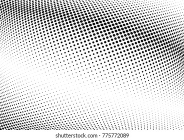 Abstract halftone wave dotted background. Futuristic twisted grunge pattern, dot, circles.  Vector modern optical pop art texture for posters, business cards, cover, labels mock-up, stickers layout