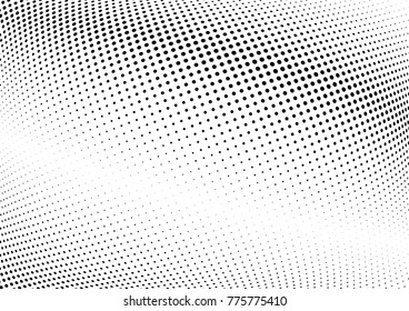 Abstract halftone wave dotted background. Futuristic twisted grunge pattern, dot, circles.  Vector modern optical pop art texture for posters, business cards, cover, labels mock-up, stickers layout