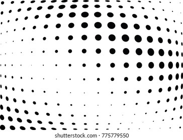 Abstract halftone wave dotted background. Futuristic twisted grunge pattern, dot, circles.  Vector modern optical pop art texture for posters, business cards, cover, labels mock-up, stickers layout