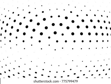 Abstract halftone wave dotted background. Futuristic twisted grunge pattern, dot, circles.  Vector modern optical pop art texture for posters, business cards, cover, labels mock-up, stickers layout