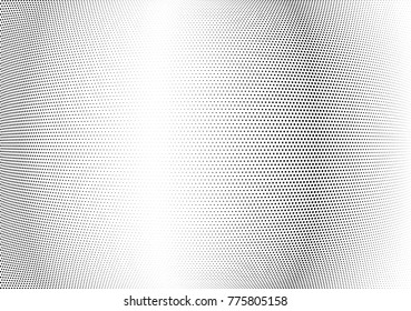 Abstract halftone wave dotted background. Futuristic twisted grunge pattern, dot, circles.  Vector modern optical pop art texture for posters, business cards, cover, labels mock-up, stickers layout