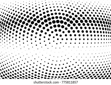 Abstract halftone wave dotted background. Futuristic twisted grunge pattern, dot, circles.  Vector modern optical pop art texture for posters, business cards, cover, labels mock-up, stickers layout