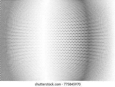 Abstract halftone wave dotted background. Futuristic twisted grunge pattern, dot, circles.  Vector modern optical pop art texture for posters, business cards, cover, labels mock-up, stickers layout
