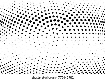 Abstract halftone wave dotted background. Futuristic twisted grunge pattern, dot, circles.  Vector modern optical pop art texture for posters, business cards, cover, labels mock-up, stickers layout