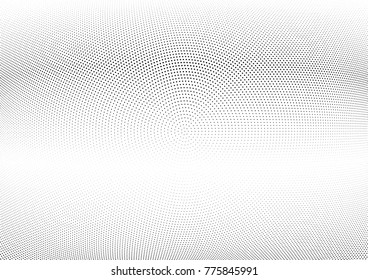 Abstract halftone wave dotted background. Futuristic twisted grunge pattern, dot, circles.  Vector modern optical pop art texture for posters, business cards, cover, labels mock-up, stickers layout