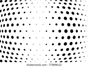 Abstract halftone wave dotted background. Futuristic twisted grunge pattern, dot, circles.  Vector modern optical pop art texture for posters, business cards, cover, labels mock-up, stickers layout