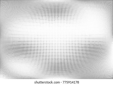 Abstract halftone wave dotted background. Futuristic twisted grunge pattern, dot, circles.  Vector modern optical pop art texture for posters, business cards, cover, labels mock-up, stickers layout