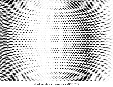 Abstract halftone wave dotted background. Futuristic twisted grunge pattern, dot, circles.  Vector modern optical pop art texture for posters, business cards, cover, labels mock-up, stickers layout