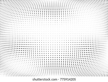Abstract halftone wave dotted background. Futuristic twisted grunge pattern, dot, circles.  Vector modern optical pop art texture for posters, business cards, cover, labels mock-up, stickers layout