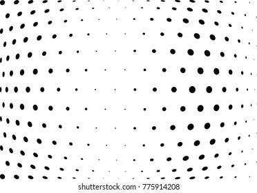 Abstract halftone wave dotted background. Futuristic twisted grunge pattern, dot, circles.  Vector modern optical pop art texture for posters, business cards, cover, labels mock-up, stickers layout