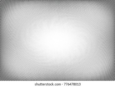 Abstract halftone wave dotted background. Futuristic twisted grunge pattern, dot, circles.  Vector modern optical pop art texture for posters, business cards, cover, labels mock-up, stickers layout