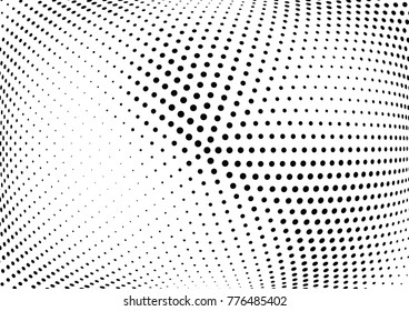 Abstract halftone wave dotted background. Futuristic twisted grunge pattern, dot, circles.  Vector modern optical pop art texture for posters, business cards, cover, labels mock-up, stickers layout