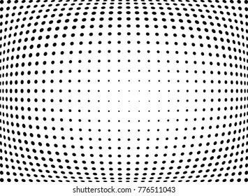 Abstract halftone wave dotted background. Futuristic twisted grunge pattern, dot, circles.  Vector modern optical pop art texture for posters, business cards, cover, labels mock-up, stickers layout
