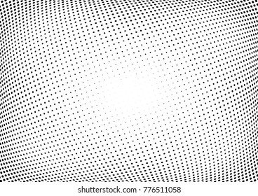 Abstract halftone wave dotted background. Futuristic twisted grunge pattern, dot, circles.  Vector modern optical pop art texture for posters, business cards, cover, labels mock-up, stickers layout