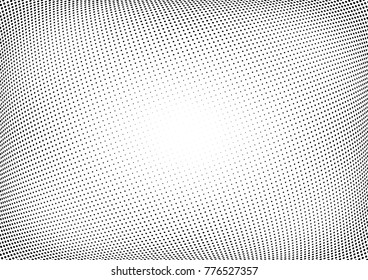 Abstract halftone wave dotted background. Futuristic twisted grunge pattern, dot, circles.  Vector modern optical pop art texture for posters, business cards, cover, labels mock-up, stickers layout